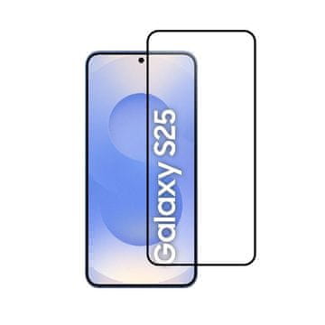 Blue Star Kaljeno steklo za Samsung Galaxy S25 PLUS / S25 EDGE (s celotnim lepljenjem / združljivo z ovitki) Blue Star 5D, črno