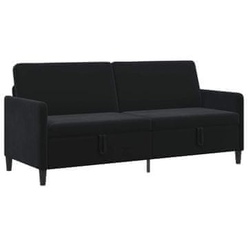 Vidaxl Sofa s shrambo Črna 192 x 78 x 87 cm Poliester