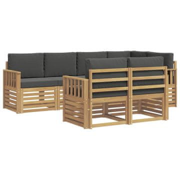 Vidaxl Zunanja garnitura za sedenje 7 szt. Bela in antracit
