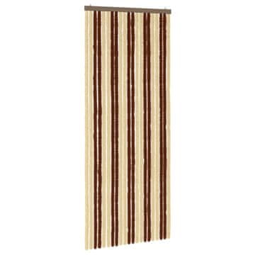 Vidaxl Zaslon proti insektom Chenille Rjava in bež 90 x 220 cm 100% PP