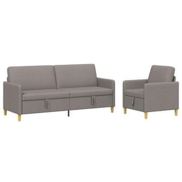 Vidaxl Sofa set z shrambo 2 szt. Taupe Poliester