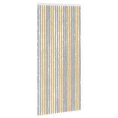 Vidaxl Zaslon proti insektom Chenille Siva in bež 90 x 200 cm 100% PP