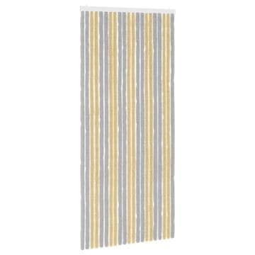 Vidaxl Zaslon proti insektom Chenille Siva in bež 90 x 200 cm 100% PP