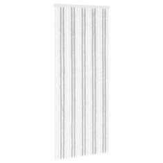Vidaxl Zaslon proti insektom Chenille Svetlo siva in bela. 90 x 220 cm