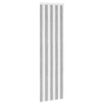 Vidaxl Zaslon proti insektom Chenille Siva in bela 56 x 200 cm 100% PP