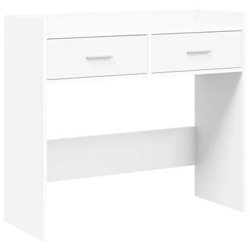 Vidaxl Konzolna miza Bela 90 x 35 x 80 cm Inženirski les