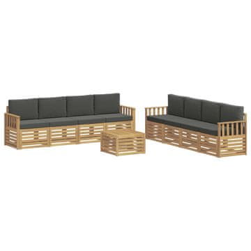 Vidaxl Zunanja garnitura za sedenje 9 szt. Bela in antracit