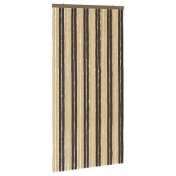 Vidaxl Zaslon proti insektom Chenille Temno rjava in bež 100 x 200 cm