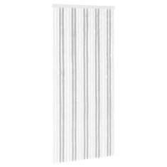 Vidaxl Zaslon proti insektom Chenille Svetlo siva in bela. 90 x 200 cm