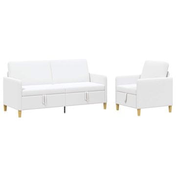 Vidaxl Sofa set z shrambo 2 szt. Bela Poliester