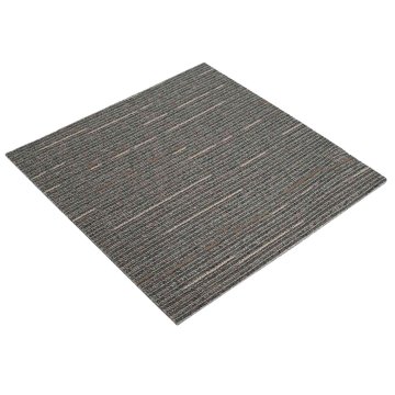 Vidaxl Preproga ploščica Prugasta temno rjava 50 x 50 cm 20 kos
