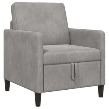 Vidaxl Sofa s shrambo Svetlo siva 72 x 78 x 87 cm Poliester