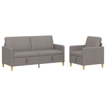 Vidaxl Sofa set z shrambo 2 szt. Taupe Poliester