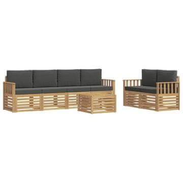 Vidaxl Zunanja garnitura za sedenje 7 szt. Bela in antracit Poliester