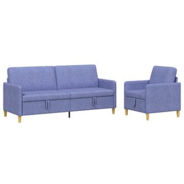 Vidaxl Sofa set z shrambo 2 szt. Jeans modra Poliester