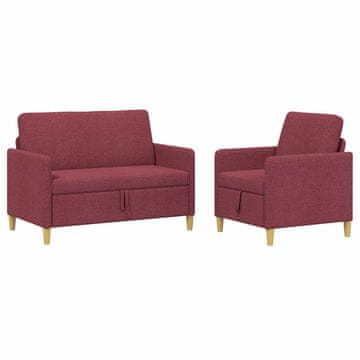 Vidaxl Sofa set z shrambo 2 szt. Vinorodna rdeča Poliester