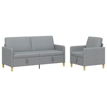 Vidaxl Sofa set z shrambo 2 szt. Svetlo siva Poliester