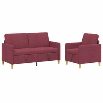 Vidaxl Sofa set z shrambo 2 szt. Vinorodna rdeča Poliester