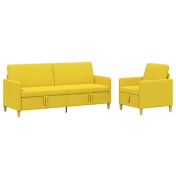 Vidaxl Sofa set z shrambo 2 szt. Svetlo rumena Poliester