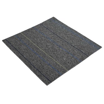 Vidaxl Preproga ploščica Srednja siva s črtami 50 x 50 cm 4 kos