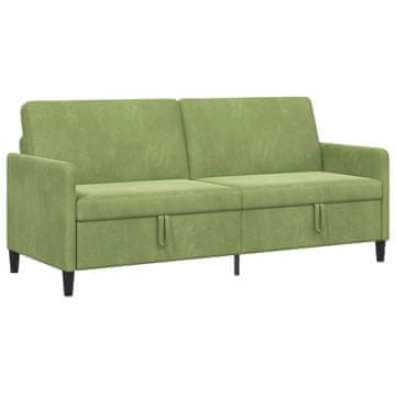 Vidaxl Sofa s shrambo Svetlo zelena 192 x 78 x 87 cm Poliester