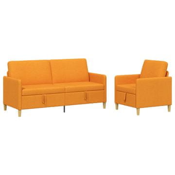 Vidaxl Sofa set z shrambo 2 szt. Temno rumena Poliester