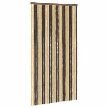 Vidaxl Zaslon proti insektom Chenille Temno rjava in bež 118 x 220 cm