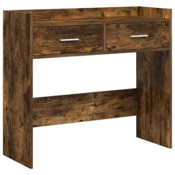 Vidaxl Konzolna miza Dimljen hrast 90 x 35 x 80 cm Inženirski les