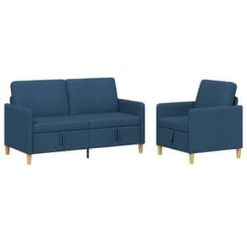Vidaxl Sofa set z shrambo 2 szt. Modra Poliester