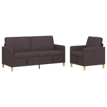 Vidaxl Sofa set z shrambo 2 szt. Temno rjava Poliester