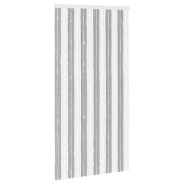Vidaxl Zaslon proti insektom Chenille Siva in bela 100 x 200 cm