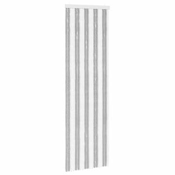 Vidaxl Zaslon proti insektom Chenille Siva in bela 56 x 185 cm 100% PP