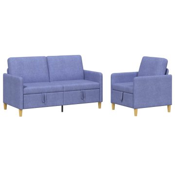 Vidaxl Sofa set z shrambo 2 szt. Jeans modra Poliester