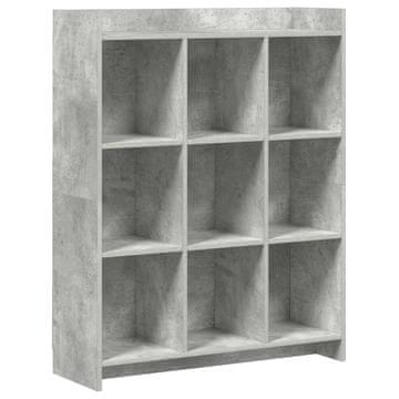 Vidaxl Knjižna omara Betonsko siva 87,5 x 30 x 111 cm Inženirski les