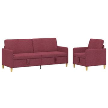 Vidaxl Sofa set z shrambo 2 szt. Vinorodna rdeča Poliester