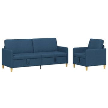 Vidaxl Sofa set z shrambo 2 szt. Modra Poliester