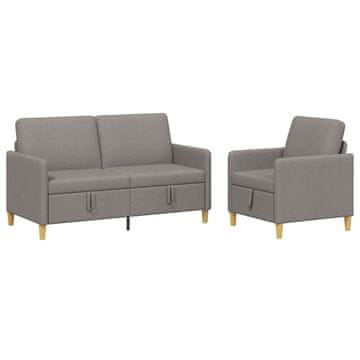 Vidaxl Sofa set z shrambo 2 szt. Taupe Poliester