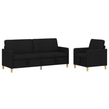 Vidaxl Sofa set z shrambo 2 szt. Črna Poliester