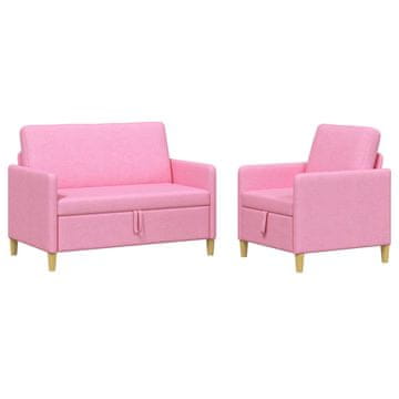 Vidaxl Sofa set z shrambo 2 szt. Roza Poliester