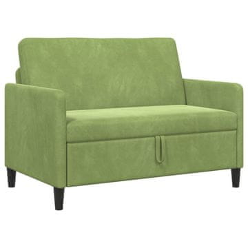 Vidaxl Sofa s shrambo Svetlo zelena 122 x 78 x 87 cm Poliester