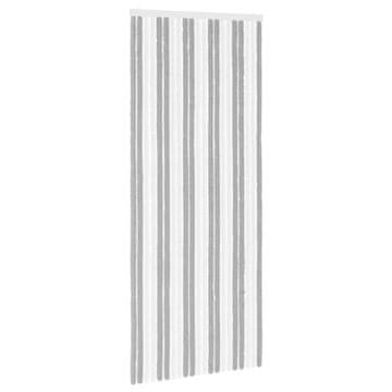 Vidaxl Zaslon proti insektom Chenille Siva in bela 90 x 220 cm 100% PP