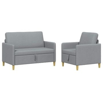 Vidaxl Sofa set z shrambo 2 szt. Svetlo siva Poliester