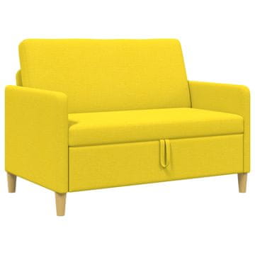 Vidaxl Sofa s shrambo Svetlo rumena 122 x 78 x 87 cm Poliester