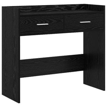Vidaxl Konzolna miza Črni hrast 90 x 35 x 80 cm Inženirski les