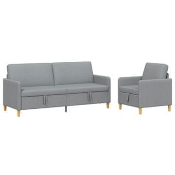 Vidaxl Sofa set z shrambo 2 szt. Svetlo siva Poliester