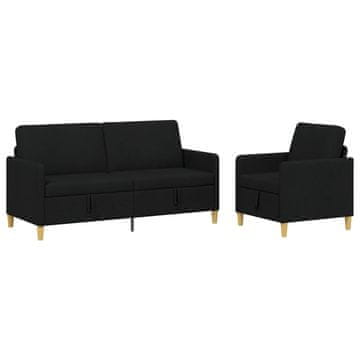 Vidaxl Sofa set z shrambo 2 szt. Črna Poliester