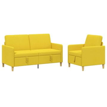 Vidaxl Sofa set z shrambo 2 szt. Svetlo rumena Poliester