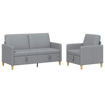 Vidaxl Sofa set z shrambo 2 szt. Svetlo siva Poliester