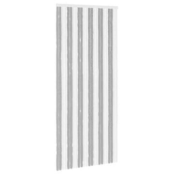 Vidaxl Zaslon proti insektom Chenille Siva in bela 100 x 230 cm