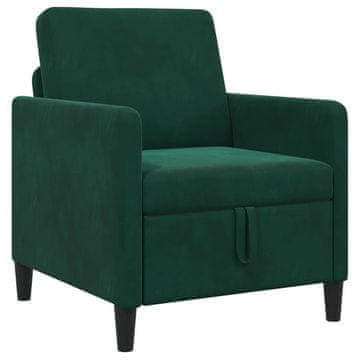Vidaxl Sofa s shrambo Temno zelena 72 x 78 x 87 cm Poliester